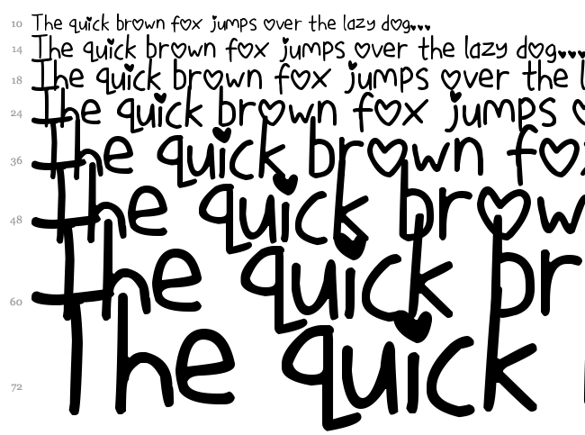Love Me font waterfall